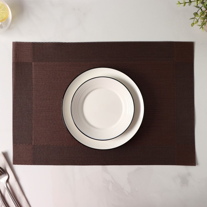 Салфетка сервировочная на стол Доляна «Шахматы», 45×30 см цвет коричневый Салфетка сервировочная на стол Доляна «Шахматы», 45×30 см цвет коричневый