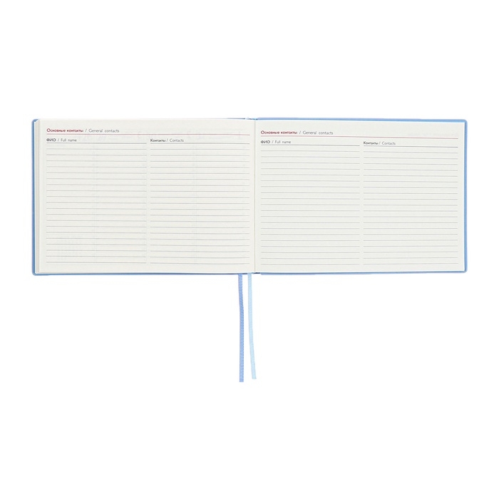 Еженедельник датированный 2025 года, 181х127 мм, 64 листа ESCALADA, мягкая обложка из искусственной кожи, блинтовое тиснение, кремовый блок 70 г/м&sup2;, голубой