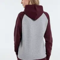 Толстовка унисекс Seattle серый меланж/бордовый, размер XL