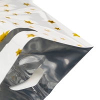 Набор подарочных пакетов, металлизированныей, "Звездочки" белый 17х25 см , 20 микрон 10 шт набор Набор подарочных пакетов, металлизированныей, "Звездочки" белый 17х25 см , 20 микрон 10 шт набор