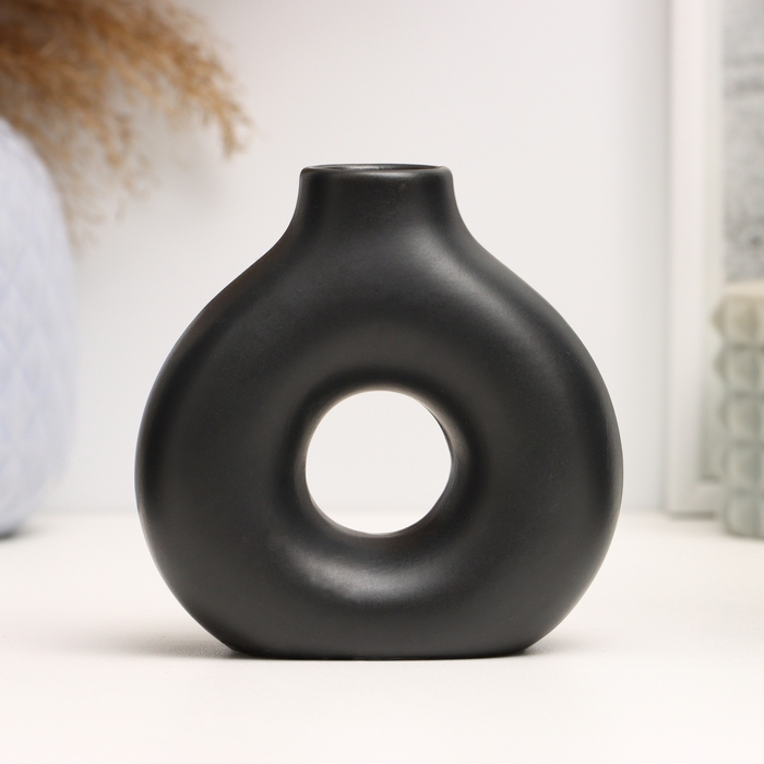 Подсвечник Подсвечник "Меланд" черный глянец, 10х5х10см