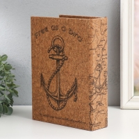 Шкатулка-книга дерево кожзам под пробку "Якорь" 6х18х24 см Шкатулка-книга дерево кожзам под пробку "Якорь" 6х18х24 см