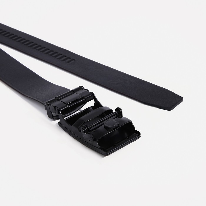 Ремень мужской, ширина 3,5 см, пряжка автомат, цвет чёрный Ремень мужской, ширина 3,5 см, пряжка автомат, цвет чёрный