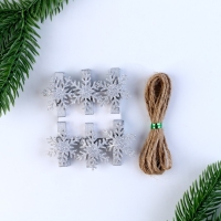 Прищепки для декора &laquo;Снежинки&raquo; серебряные, 6 шт.