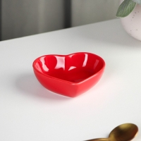 Соусник керамический Доляна «Сердце», 50 мл, 7,8×7,2 см, цвет красный Соусник керамический Доляна «Сердце», 50 мл, 7,8×7,2 см, цвет красный