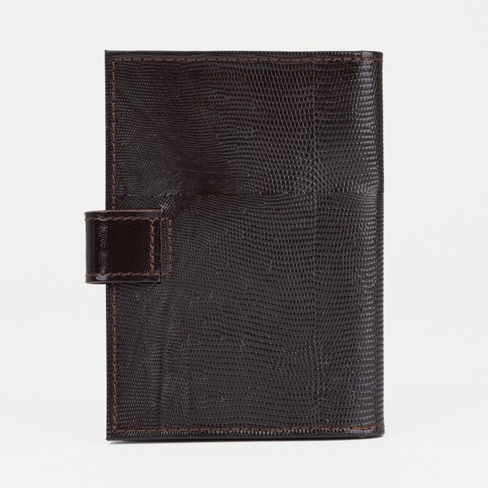 Обложка для автодокументов и паспорта на кнопке, цвет коричневый