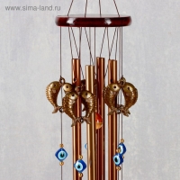 Музыка ветра металл, дерево "Карпы" 4 трубки 5 колокольчиков 62х9,5 см