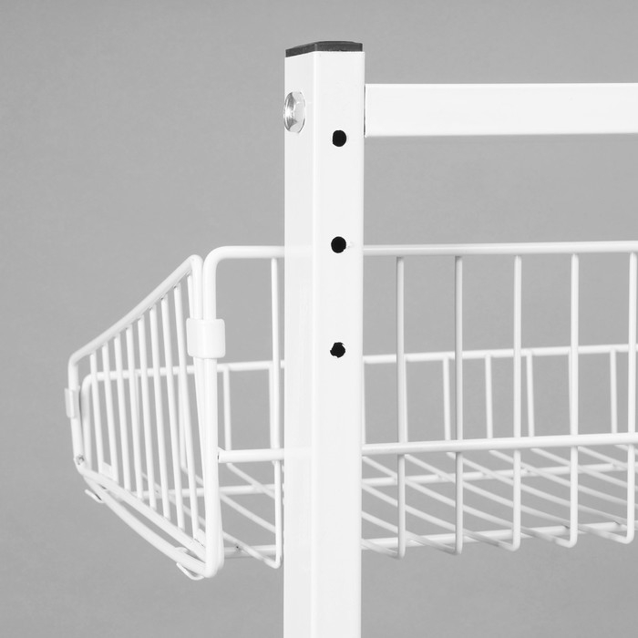 Накопитель разборный на колесах, двухсторонняя, 10 корзин, 45&times;55&times;165 см, цвет белый