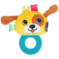 Погремушка мягкая с прорезывателем "Собачка", Крошка Я Погремушка мягкая с прорезывателем "Собачка", Крошка Я