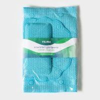 Набор для ванны с присосками &laquo;Лотос&raquo;, коврик 43&times;90 см, подушка 33&times;33 см, цвет синий