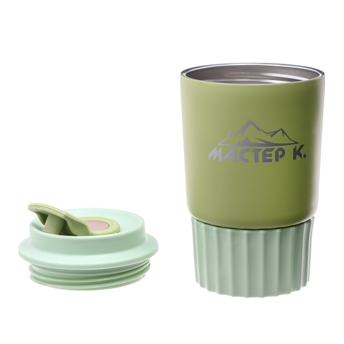 Термокружка, 360 мл, Путешествие Термокружка, 360 мл, Путешествие "Мастер К", сохраняет тепло 6 ч, салатовый