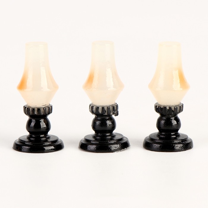 Миниатюра кукольная &laquo;Керасиновая лампа&raquo;, набор 3 шт., размер 1 шт. &mdash; 1,5 &times; 1,5 &times; 3 см