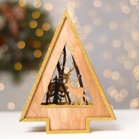 Новогодний декор с подсветкой &laquo;Ёлочка с оленем&raquo; 18&times;5.5&times;23 см