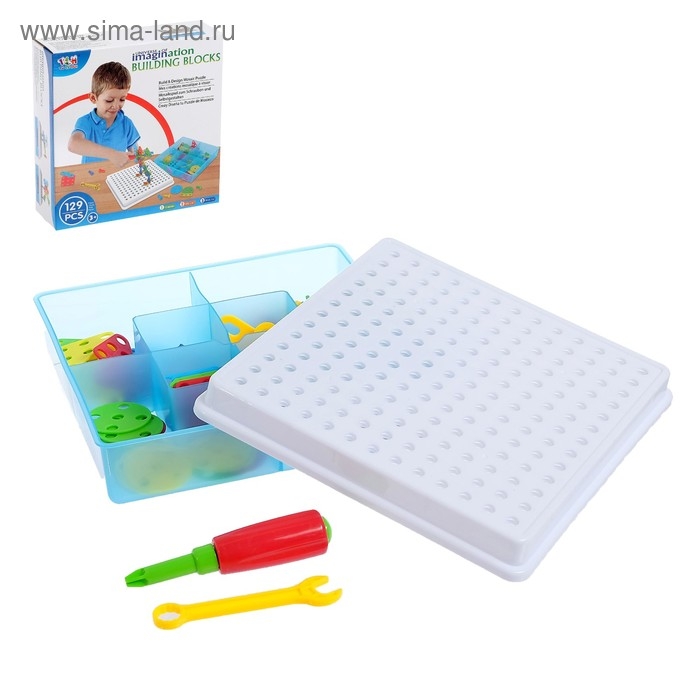 Конструктор с болтовым соединением &laquo;Забавные фигуры&raquo;, с отвёрткой и ключом, 129 деталей