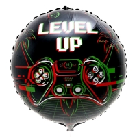 Воздушный шар фольгированный 18" &laquo;Левел ап&raquo; круг, с подложкой