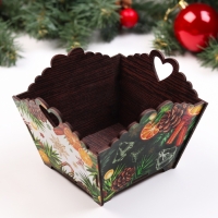 Новый год. Конфетница "Новый год" зеленая, 10х13х13,5 см Новый год. Конфетница "Новый год" зеленая, 10х13х13,5 см