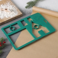 Форма для вырезания печенья новогодняя Доляна &laquo;Пряничный домик&raquo;, 28&times;19 см, цвет зелёный