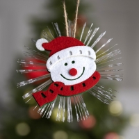 Световая подвеска «Снеговик» 10 см, батарейки LR44х3 (в комплекте), свечение мульти Световая подвеска «Снеговик» 10 см, батарейки LR44х3 (в комплекте), свечение мульти