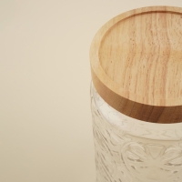 Банка стеклянная для хранения сыпучих продуктов SL Home &laquo;Валенсия&raquo;, 2 л, 12&times;20,5 см, с деревянной крышкой