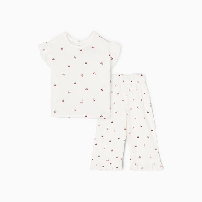 Пижама детская (футболка и брюки) KAFTAN "Вишенки" р.36 (134-140 см)
