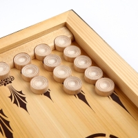 Нарды деревянные большие, настольная игра "Корабль", 40 x 40 см, с полем для игры в шашки Нарды деревянные большие, настольная игра "Корабль", 40 x 40 см, с полем для игры в шашки