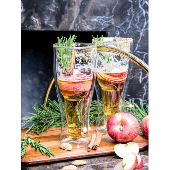 Бокал стеклянный пивной с двойными стенками Magistro &laquo;Дуо&raquo;, 480 мл, 8,4&times;21 см