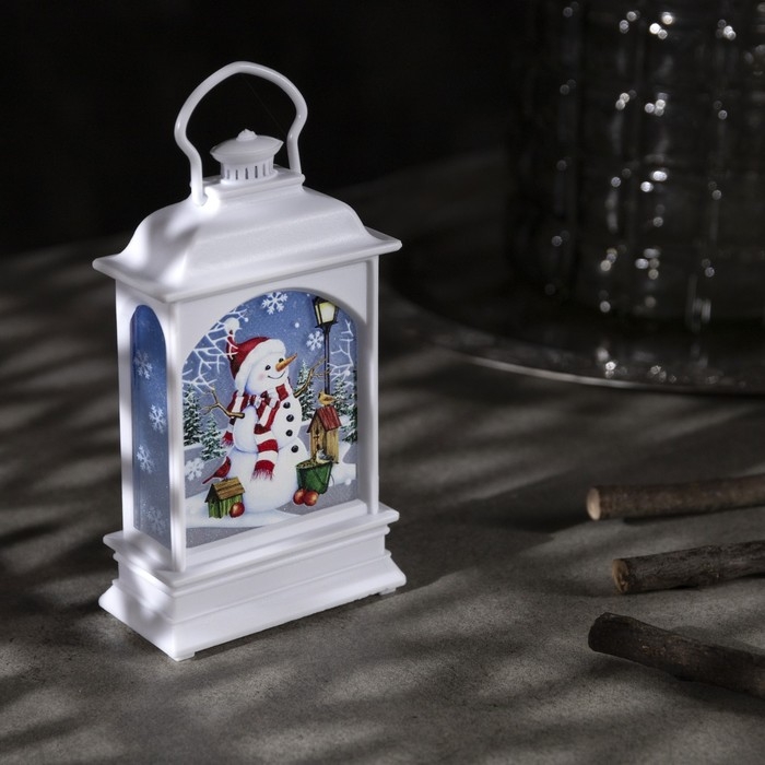 Светодиодная фигура «Фонарь со снеговиком» 7 × 13 × 3.5 см, пластик, батарейки AG13х3 (в комплекте), свечение тёплое белое Светодиодная фигура «Фонарь со снеговиком» 7 × 13 × 3.5 см, пластик, батарейки AG13х3 (в комплекте), свечение тёплое белое