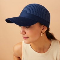 Кепка женская плетеная MINAKU цвет тёмно-синий, размер 56-58 Кепка женская плетеная MINAKU цвет тёмно-синий, размер 56-58