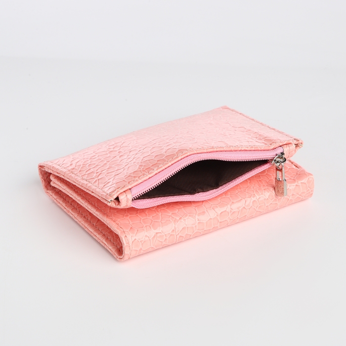 Кошелёк женский на магните, цвет розовый