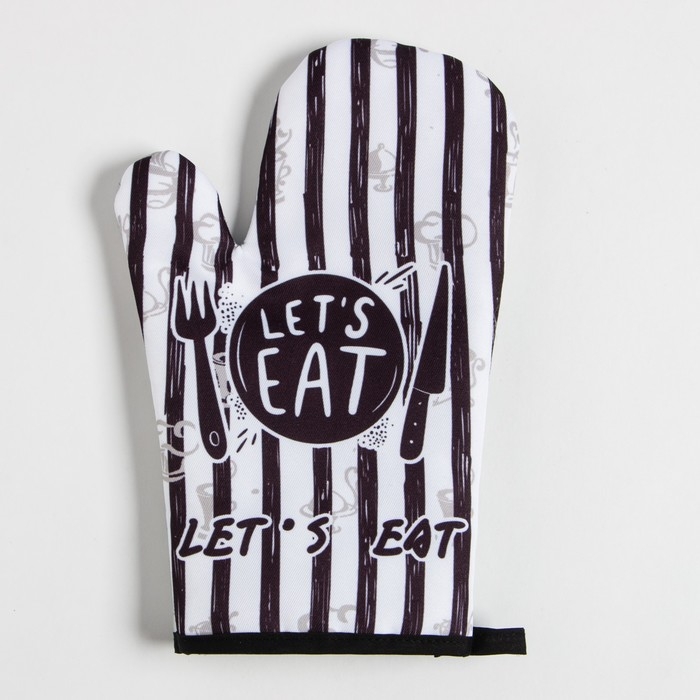 Кухонный набор Доляна Кухонный набор Доляна "Eat" прихватка 17х17 см, варежка 25х16 см, 100% п/э