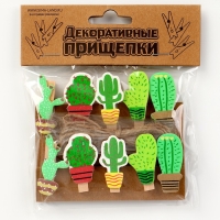 Набор декоративных прищепок "Кактусы" 1&times;12&times;13 см