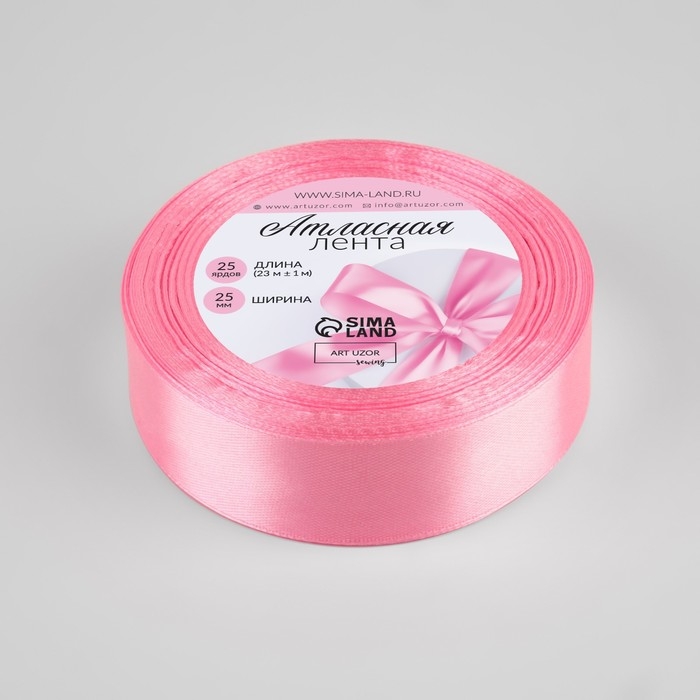 Лента атласная, 25 мм × 23 ± 1 м, цвет нежно-розовый №147 Лента атласная, 25 мм × 23 ± 1 м, цвет нежно-розовый №147