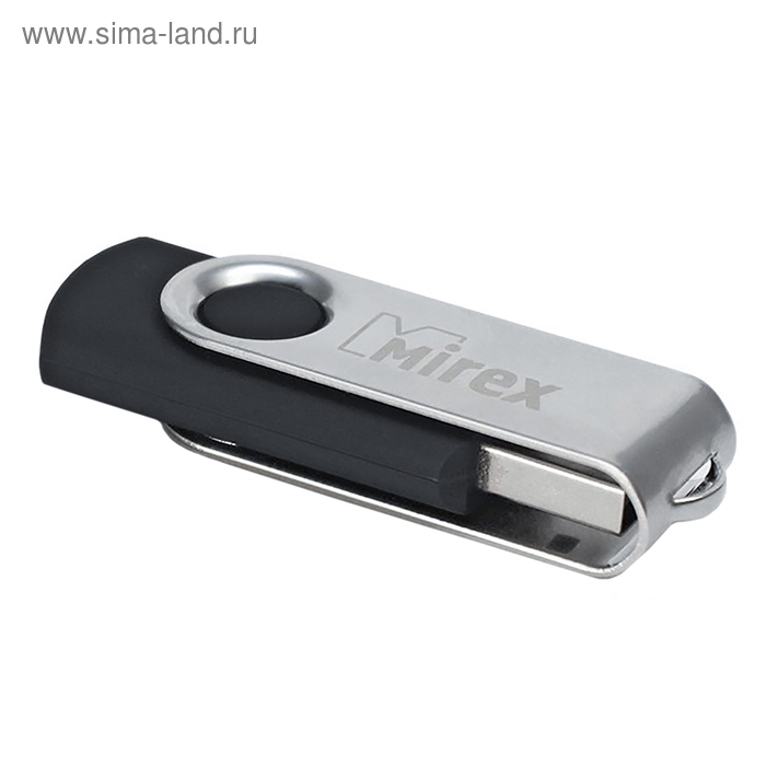 Флешка Mirex SWIVEL BLACK, 4 Гб, USB2.0, чт до 25 Мб/с, зап до 15 Мб/с, черная