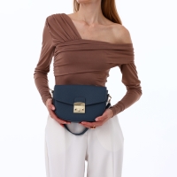 Сумка женская на клапане, TEXTURA, маленький размер, цвет синий Сумка женская на клапане, TEXTURA, маленький размер, цвет синий