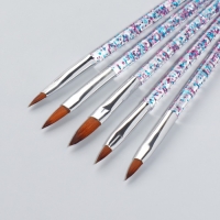 Набор кистей для наращивания и дизайна ногтей &laquo;Лепесток&raquo;, 5 шт, 14 см, цвет прозрачный