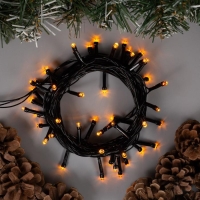 Гирлянда «Нить» 5 м, IP20, тёмная нить, 50 LED, свечение жёлтое, 8 режимов, 220 В Гирлянда «Нить» 5 м, IP20, тёмная нить, 50 LED, свечение жёлтое, 8 режимов, 220 В