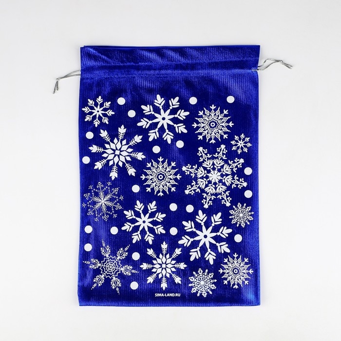 Мешочек подарочный парча &laquo;Снежинки&raquo;, 20 х 30 см +/- 1.5 см, Новый год