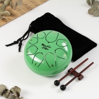 Глюкофон - музыкальный инструмент, зеленый, 8 лепестков, 15 х 9 см