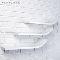 Набор настенных полок "Лыжи" белые, 60*15см, толщина 3см