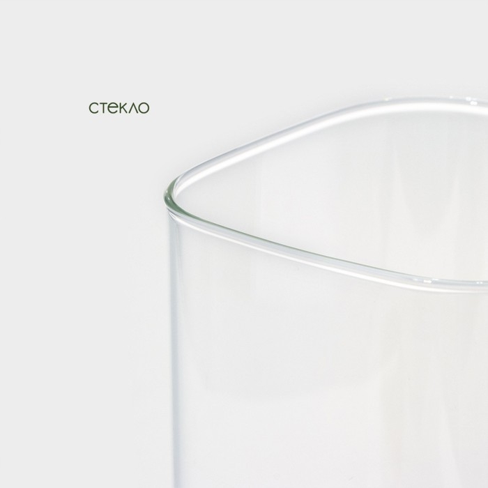 Банка стеклянная для хранения сыпучих продуктов BellaTenero &laquo;Эко. Квадратная&raquo;, 1,5 л, 10&times;21 см, с бамбуковой крышкой