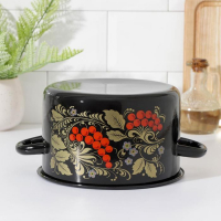 Кастрюля эмалированная, 2,9 л, цвет МИКС