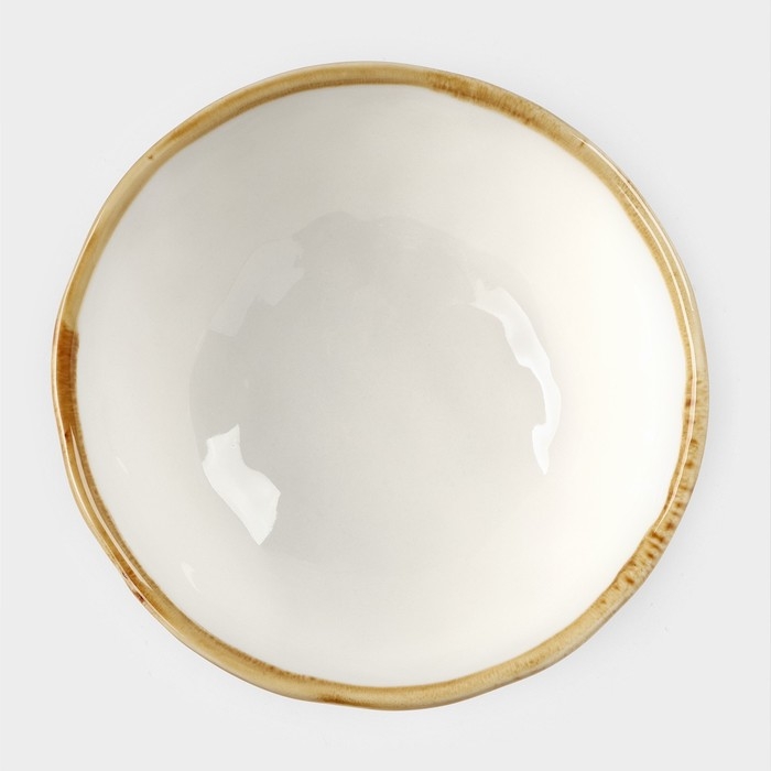 Салатник фарфоровый Доляна Organic Gold, 320 мл, d=12,5 см, цвет белый