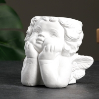 Кашпо - органайзер "Мечтающий ангел" белый, 10см Кашпо - органайзер "Мечтающий ангел" белый, 10см