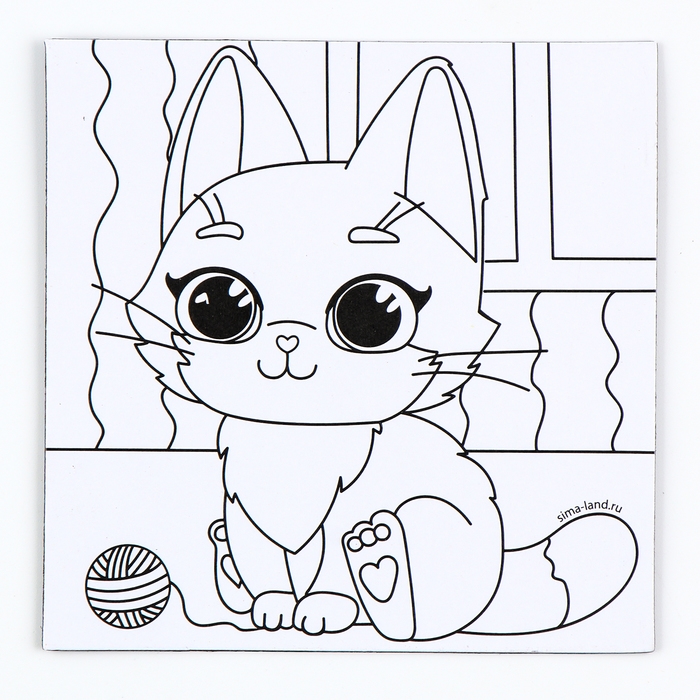 Магнит-раскраска «Кошечка», 10 × 10 см Магнит-раскраска «Кошечка», 10 × 10 см