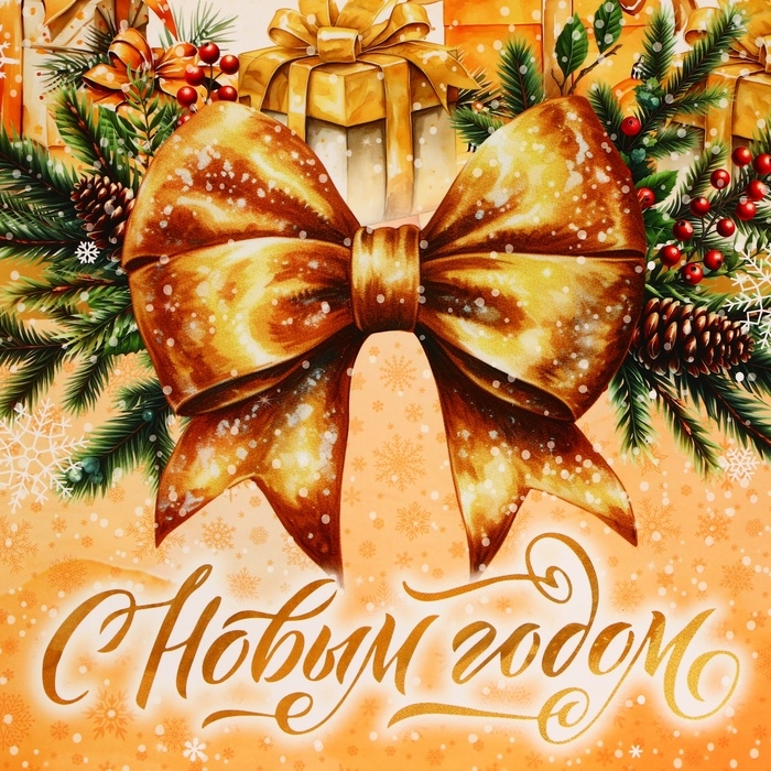 Пакет ламинированный вертикальный "Золотой бант", L 31 &times; 40 &times; 12 см