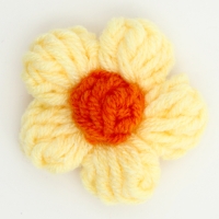 Цветок вязаный, набор 10 шт., размер 1 шт., 4 × 1,5 см, цвет жёлтый Цветок вязаный, набор 10 шт., размер 1 шт., 4 × 1,5 см, цвет жёлтый