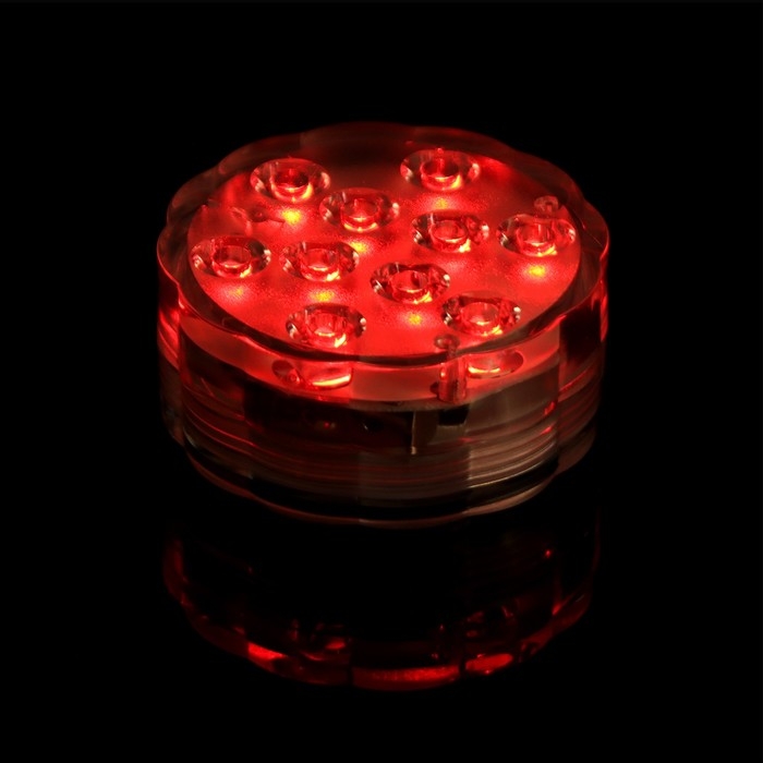 Светильник подводный, 10 LED, 3 Вт, IP68, RGB, от батареек 3*ААА (не в компл.) Светильник подводный, 10 LED, 3 Вт, IP68, RGB, от батареек 3*ААА (не в компл.)