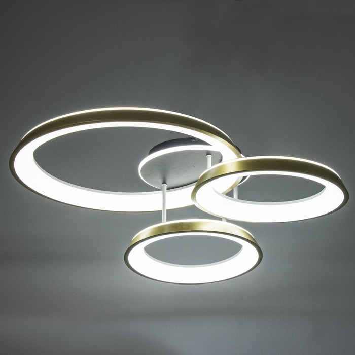 Люстра с ПДУ Люстра с ПДУ "Анелло" 3хLED 3000-6000К 184Вт черно-золотой 85х78х21 см BayerLux