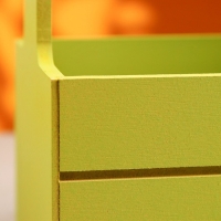 Кашпо деревянное 25.5&times;15&times;30 см "Аром", ручка канат, Фисташковый