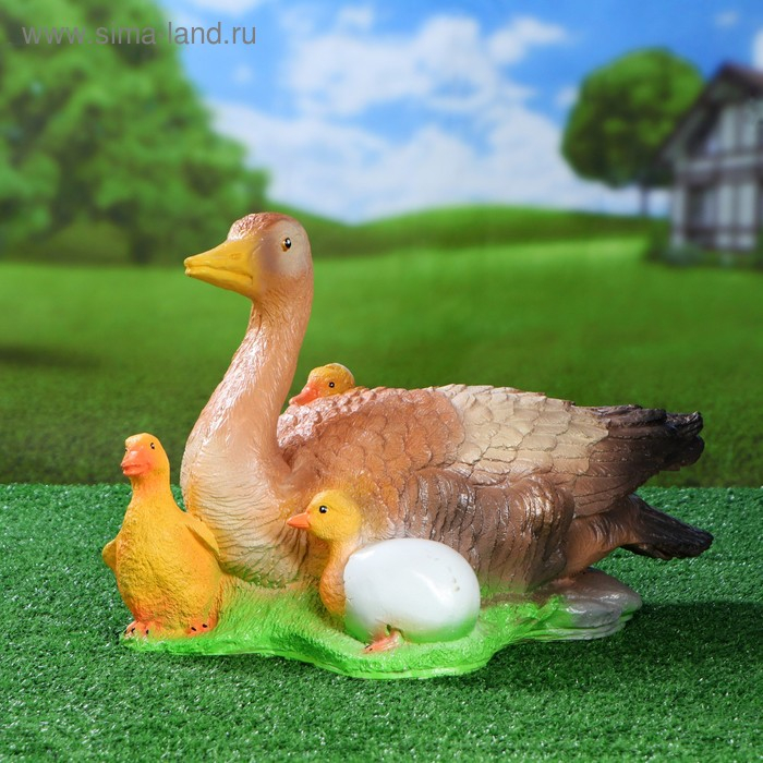 Садовая фигура Садовая фигура "Утка с утятами" 48х32х32см